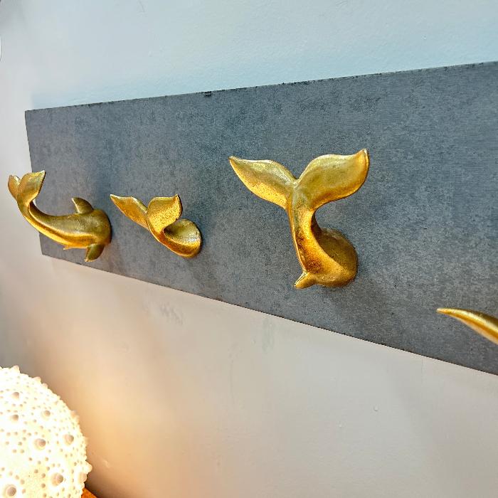 Resin Gold Leaf Whale Tail on Cement