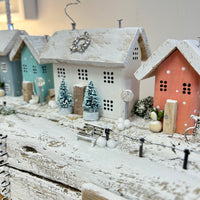 Christmas By The Sea Winter Cottage Scene on Driftwood w/Lighthouse