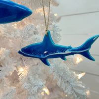 Assorted Shark Resin Christmas Ornaments