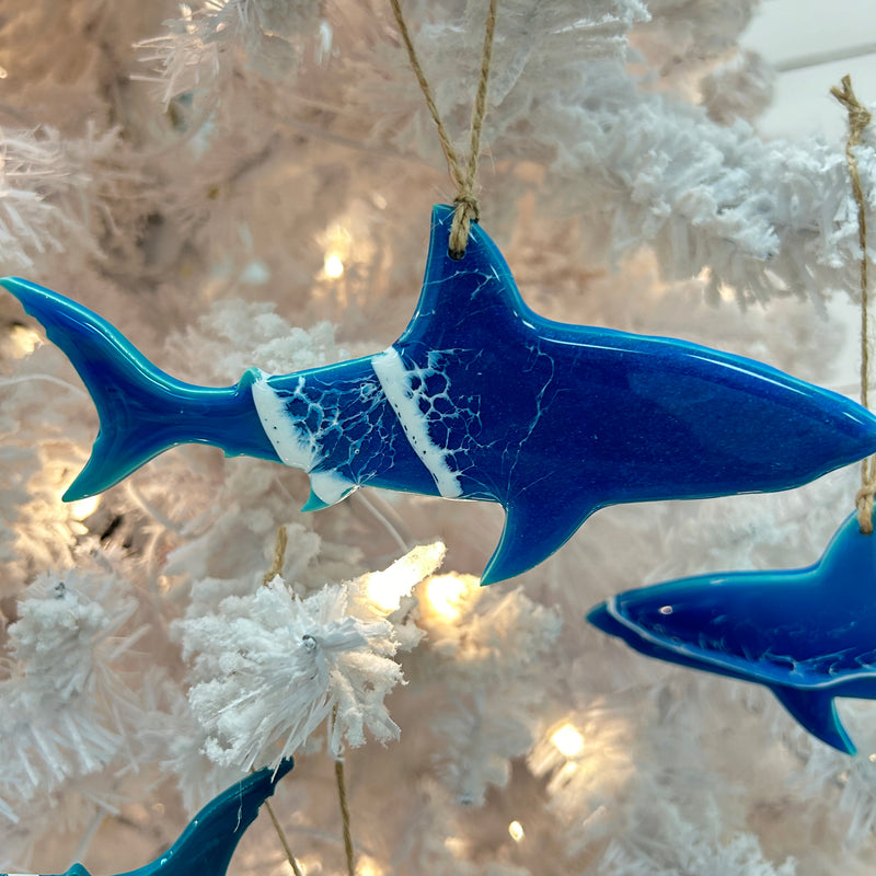 Assorted Shark Resin Christmas Ornaments