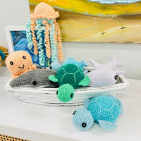 Hand Crocheted Sea Creatures Sunshine & Sweet Peas Coastal Decor