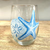 Assorted Ocean Inspired Hand Painted Stemless Wine Glasses