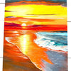 Beach Sunrise/Sunset Seascape Original Painting Sunshine & Sweet Peas Coastal Decor