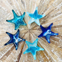 Assorted Glass Starfish Dishes w/ Resin Pour Sunshine & Sweet Peas Coastal Decor