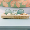 Carved Wooden Bowl/Tray Sunshine & Sweet Peas Coastal Decor