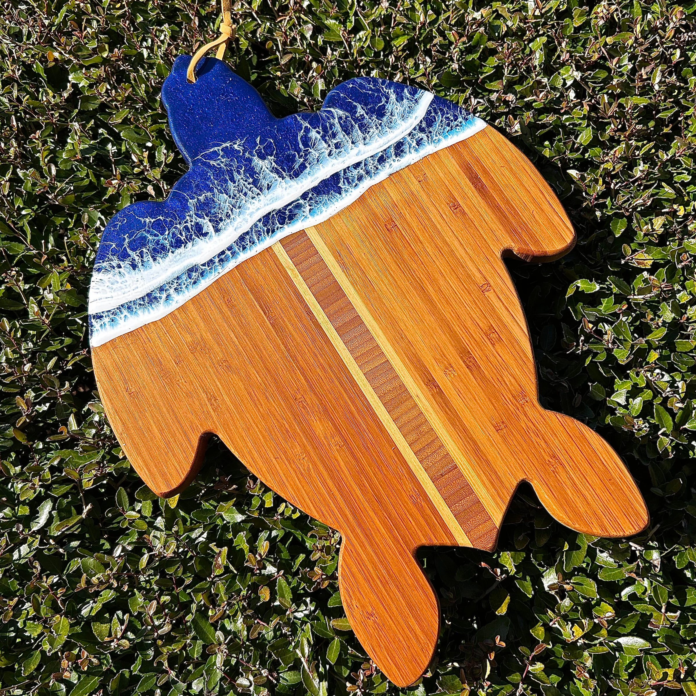 Assorted Sea Turtle Bamboo Charcuterie Boards w/Resin