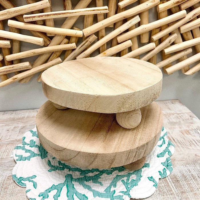 Round Wooden Risers with Ball Feet – Sunshine & Sweet Pea's Coastal Décor