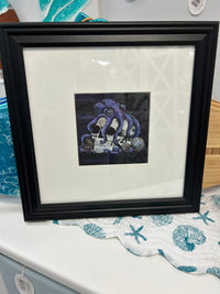 Framed Halloween Coastal Skull Print