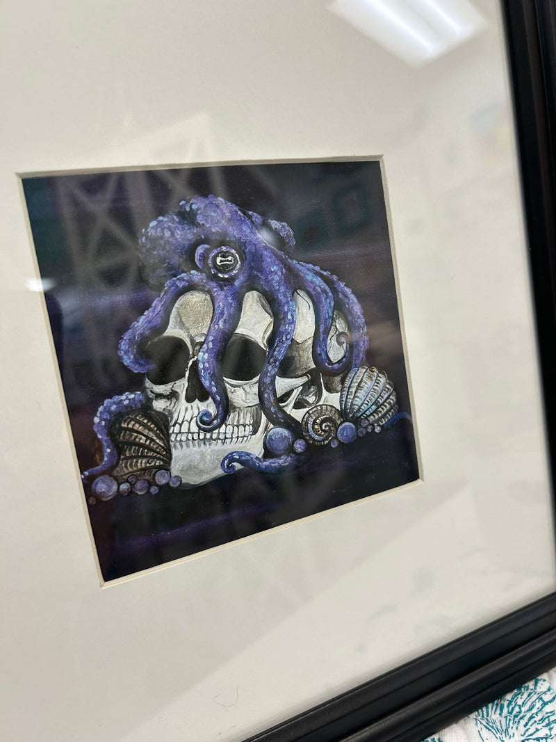 Framed Halloween Coastal Skull Print