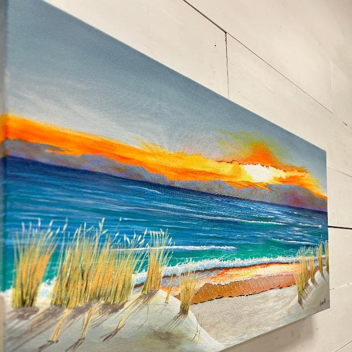 Sunrise/Sunset on the Dunes Inspired Beach Painting Sunshine & Sweet Peas Coastal Decor