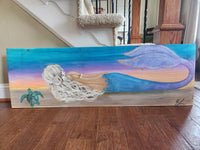 Custom Mermaid on Wood w/Matte Finish & Embellishments Commission