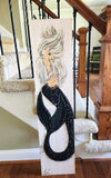 Custom Mermaid on Wood w/Matte Finish & Embellishments Commission