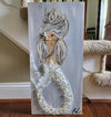 Custom Mermaid on Wood w/Matte Finish & Embellishments Commission