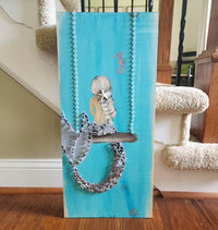 Custom Mermaid on Wood w/Matte Finish & Embellishments Commission