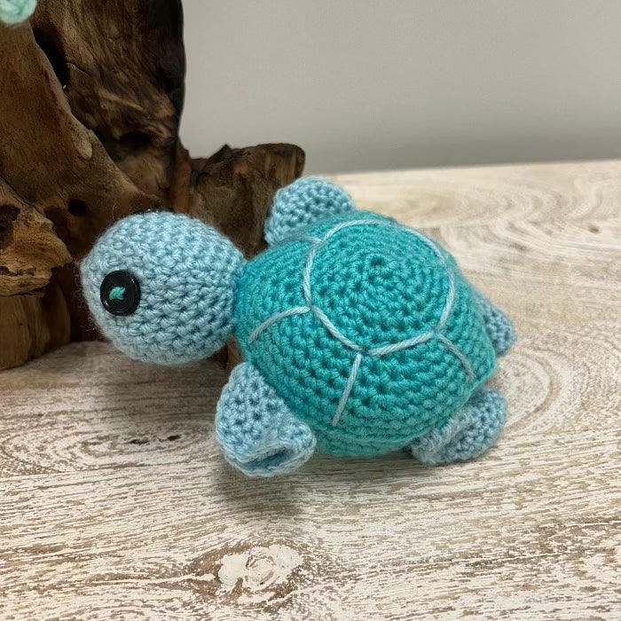 Hand Crocheted Sea Turtle Sunshine & Sweet Peas Coastal Decor