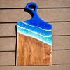 Beach Inspired Blue Resin 25" Wooden Charcuterie Board