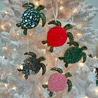 Assorted Sea Turtle w/Glitter, Resin, & Glass Embellishment Christmas Ornaments Sunshine & Sweet Peas Coastal Decor