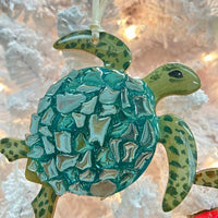 Assorted Sea Turtle w/Glitter, Resin, & Glass Embellishment Christmas Ornaments Sunshine & Sweet Peas Coastal Decor