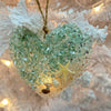 Assorted 4" Acrylic Coastal Heart Christmas Ornaments w/ Glass, Shells, Sand, & Resin