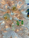 Assorted 4" Acrylic Coastal Sea Life Christmas Ornaments w/ Glass, Shells, Sand, & Resin