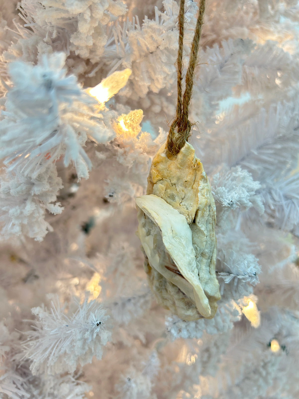 Assorted 4" Oyster Shell Christmas Ornaments w/ Glass, Shells, Sand, & Resin