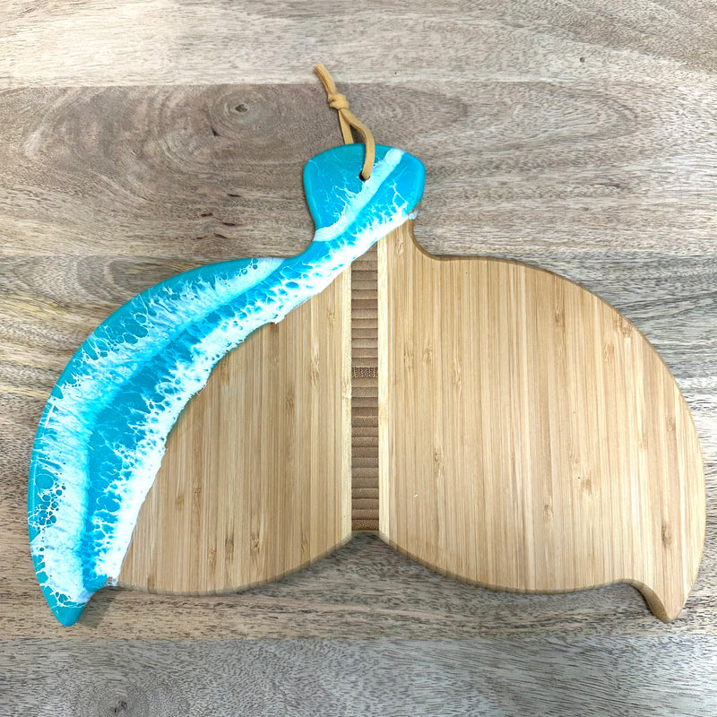 Assorted Whale Tail Bamboo Charcuterie Boards w/Resin