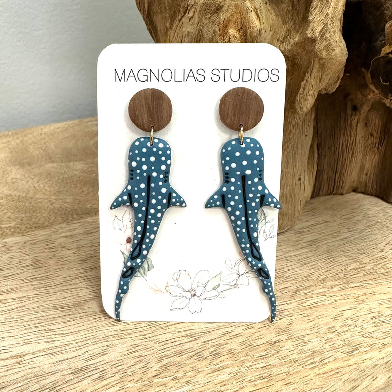 Assorted Polymer Clay Whale Shark Earrings