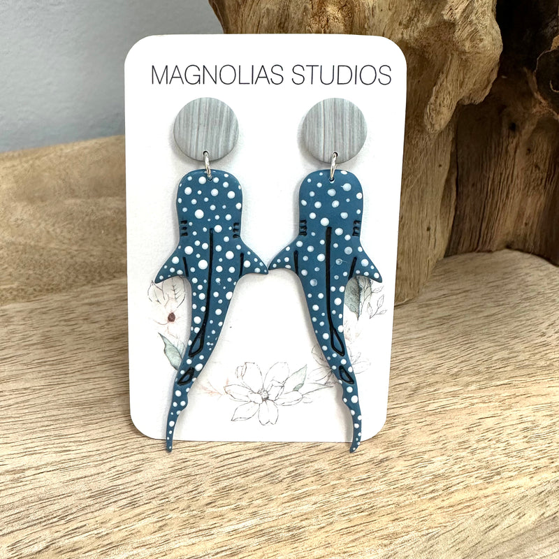 Assorted Polymer Clay Whale Shark Earrings