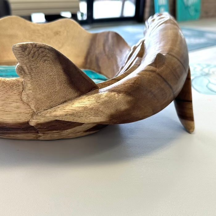 Wooden Whale Bowls w/Beach Inspired Resin Sunshine & sweet Pea's Costal Decor