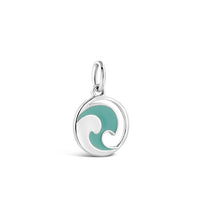 Collectible Travel Treasures™ Sterling Silver Wave Charm with Blue Enamel Accent - Sunshine & Sweet Pea's Coastal Decor