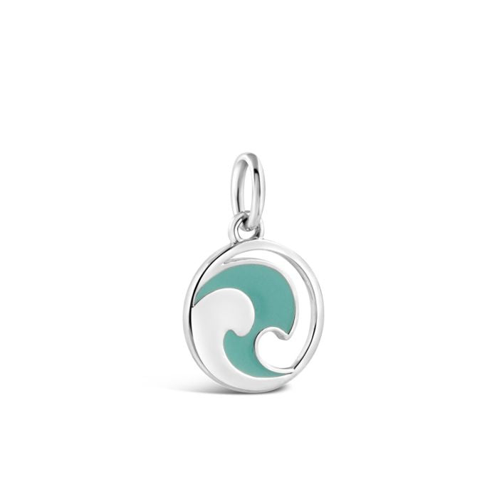 Collectible Travel Treasures™ Sterling Silver Wave Charm with Blue Enamel Accent - Sunshine & Sweet Pea's Coastal Decor