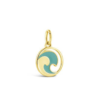 Collectible Travel Treasures™ 14k Gold Vermeil Wave Charm with Blue Enamel Accent - Sunshine & Sweet Pea's Coastal Decor