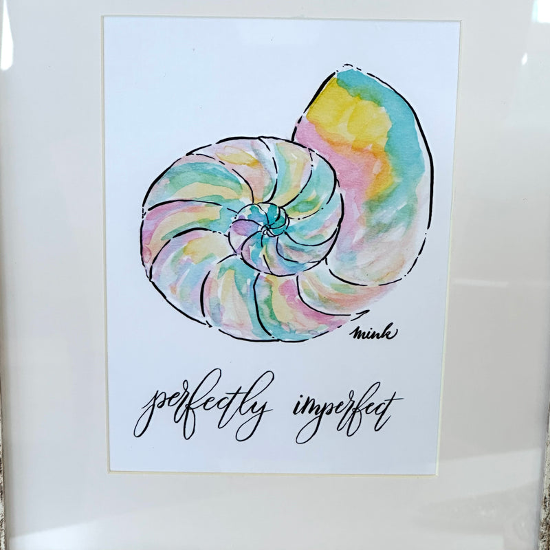 Perfectly Imperfectly Nautilus Shell Watercolor Print