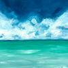 Dark Blue Sky Seascape Original Painting