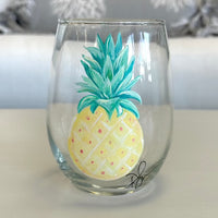 Assorted Ocean Inspired Hand Painted Stemless Wine Glasses - Sunshine & Sweet Pea's Coastal Decor