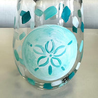 Assorted Ocean Inspired Hand Painted Stemless Wine Glasses - Sunshine & Sweet Pea's Coastal Decor