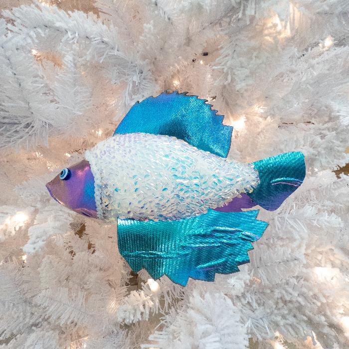 Assorted Glittered Fish Ornaments Sunshine & Sweet Peas Coastal Decor