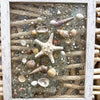 Coastal Glass Art w/ Shells, Glass, Resin, Sand- 11"x 14" Sunshine & Sweet Pea's Costal Decor