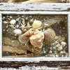 Coastal Glass Art w/ Shells, Glass, Resin, Sand- 4"x 6"  Sunshine & Sweet Pea's Costal Decor