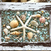 Coastal Glass Art w/ Shells, Glass, Resin, Sand- 5"x 7" Sunshine & Sweet Pea's Costal Decor