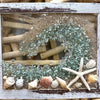 Coastal Glass Art w/ Shells, Glass, Resin, Sand- 8"x10" Sunshine & Sweet Pea's Costal Decor