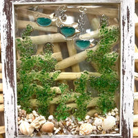 Coastal Glass Art w/ Shells, Glass, Resin, Sand- 8"x10" Sunshine & Sweet Pea's Costal Decor