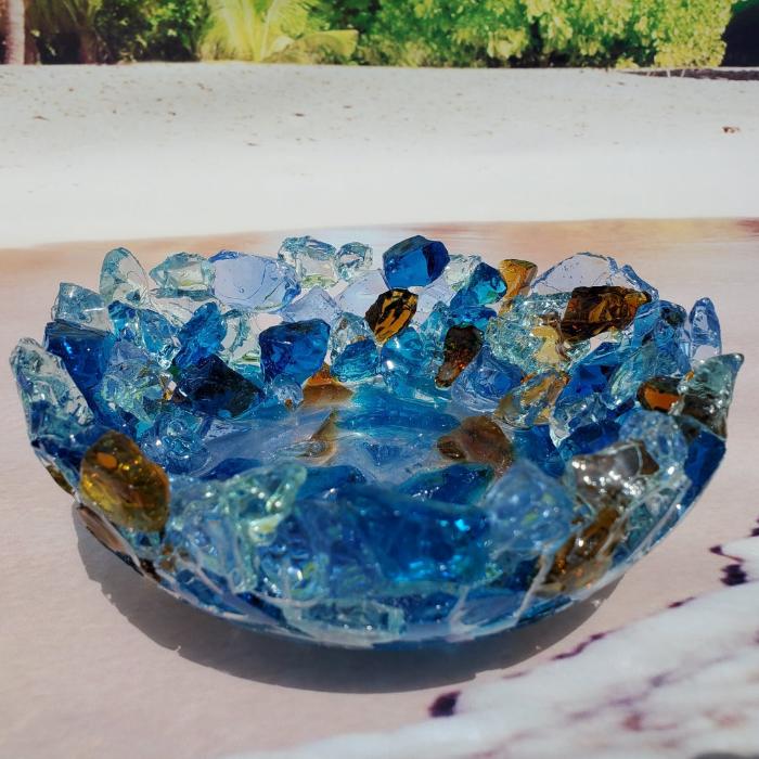 Large Bowl with Atlantic Blend Sea Glass