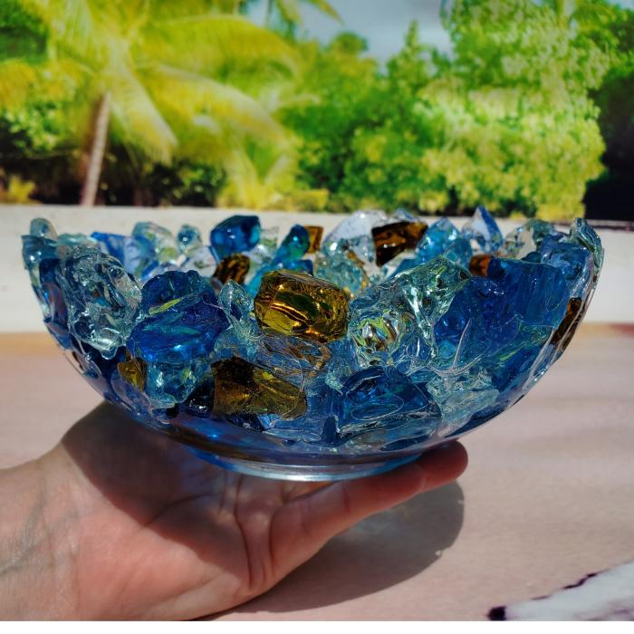 Large Bowl with Atlantic Blend Sea Glass