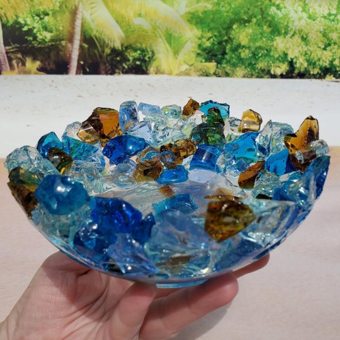 Medium Bowl with Atlantic Blend Sea Glass