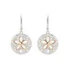 Crystal w/Mother of Pearl Lever Back Sand Dollar Earrings