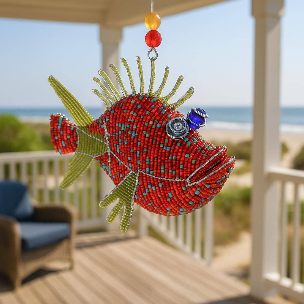 Assorted Beaded Spunkle Fish Ornaments