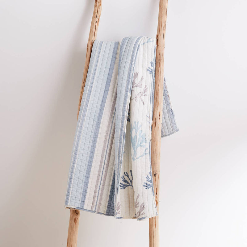 Assorted Quilted Reversible Coastal Throw Blankets