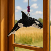 Beaded Orca Ornament