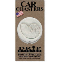 Absorbent Clay Car Coaster Set Sunshine & Sweet Peas Coastal Decor